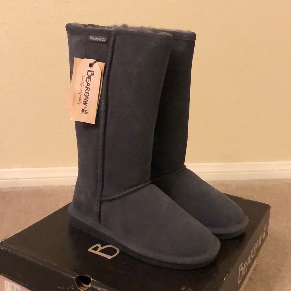 BearPaw tall grey boots